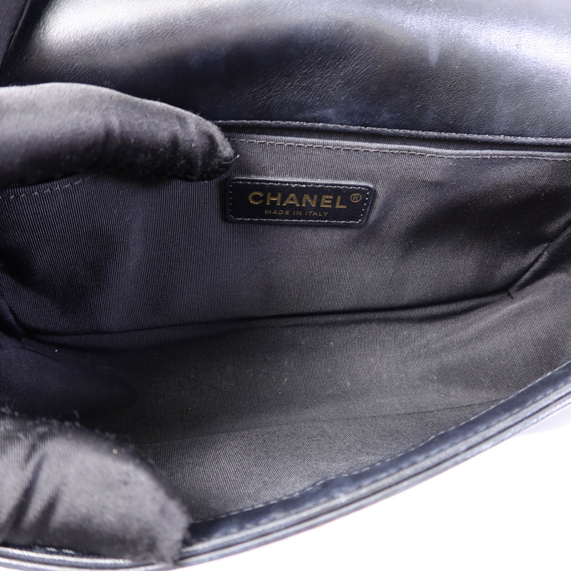 CHANEL 羊皮皮革Boy 25鏈帶肩背袋-4