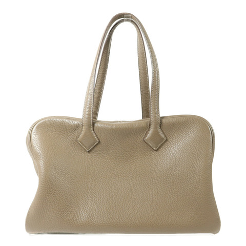 HERMES Togo皮革Victoria 35手挽袋Etoupe