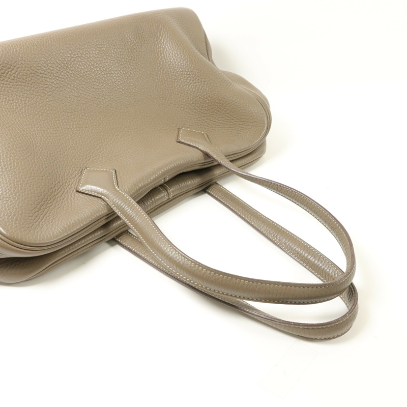 HERMES Togo皮革Victoria 35手挽袋Etoupe-9