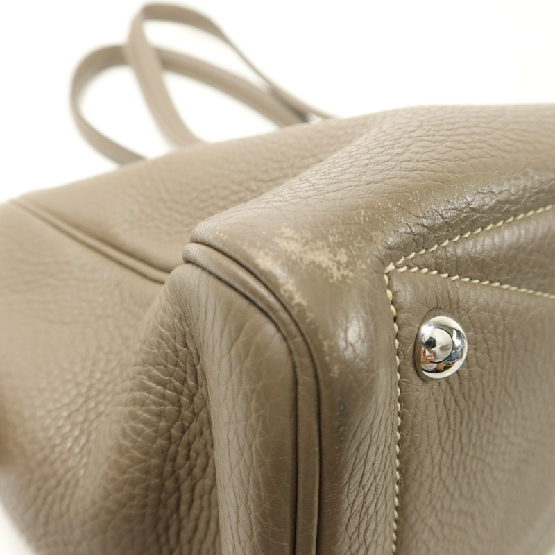 HERMES Togo皮革Victoria 35手挽袋Etoupe-13