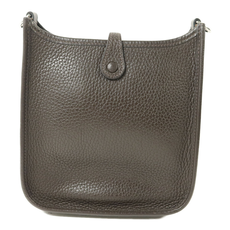 HERMES Clemence皮革Evelyne TPM肩背袋Chocolat-2