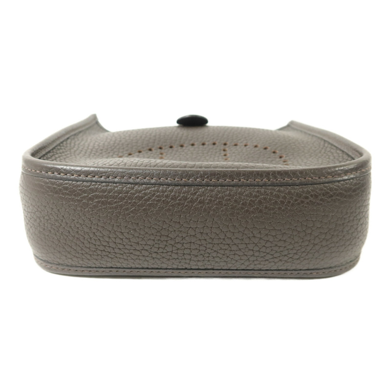 HERMES Clemence皮革Evelyne TPM肩背袋Chocolat-3