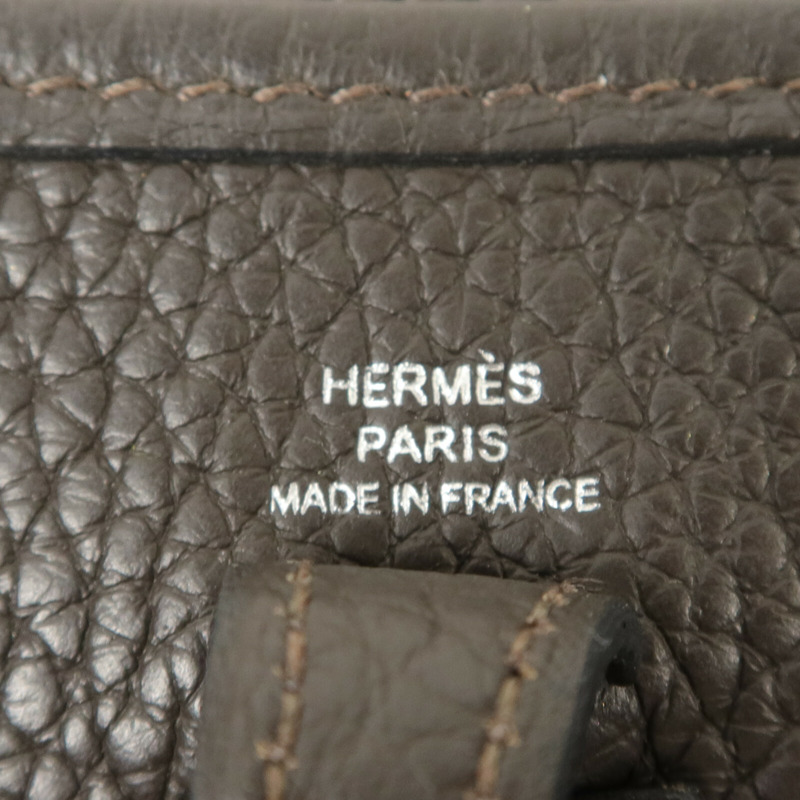 HERMES Clemence皮革Evelyne TPM肩背袋Chocolat-5