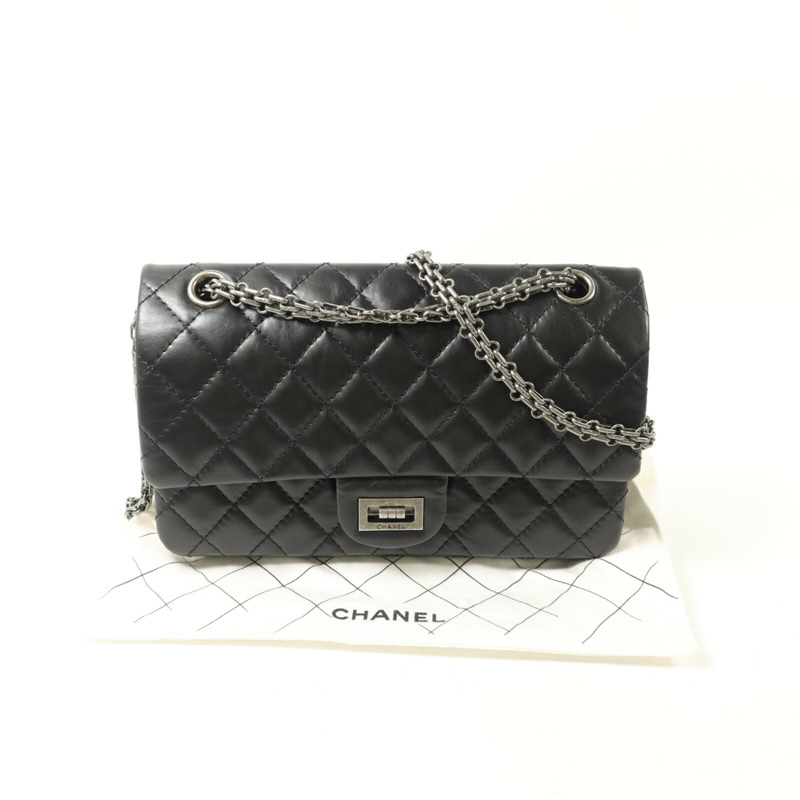 CHANEL 牛皮皮革2.55 Small鏈帶手挽肩背兩用袋-8