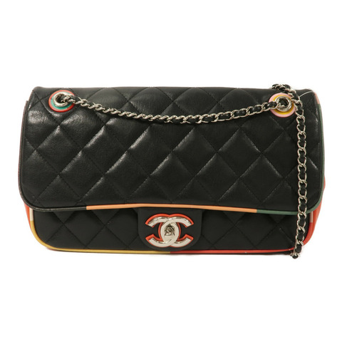 CHANEL 牛皮皮革Flap Bag Cuba鏈帶肩背袋
