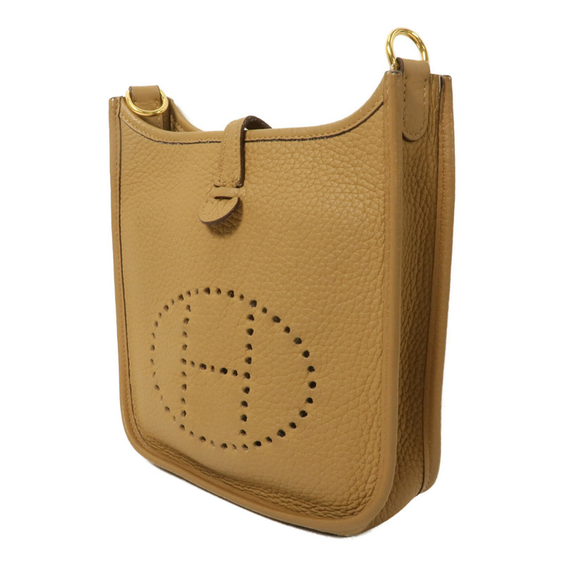 HERMES Clemence皮革Evelyne TPM肩背袋Biscuit-2