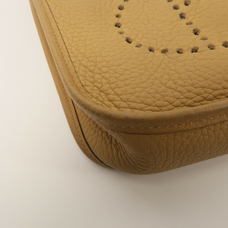 HERMES Clemence皮革Evelyne TPM肩背袋Biscuit-9