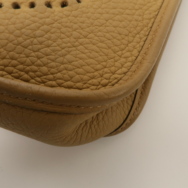 HERMES Clemence皮革Evelyne TPM肩背袋Biscuit-10