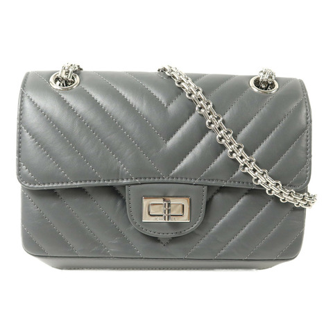 CHANEL 牛皮皮革Mini 2.55鏈帶手挽肩背兩用袋