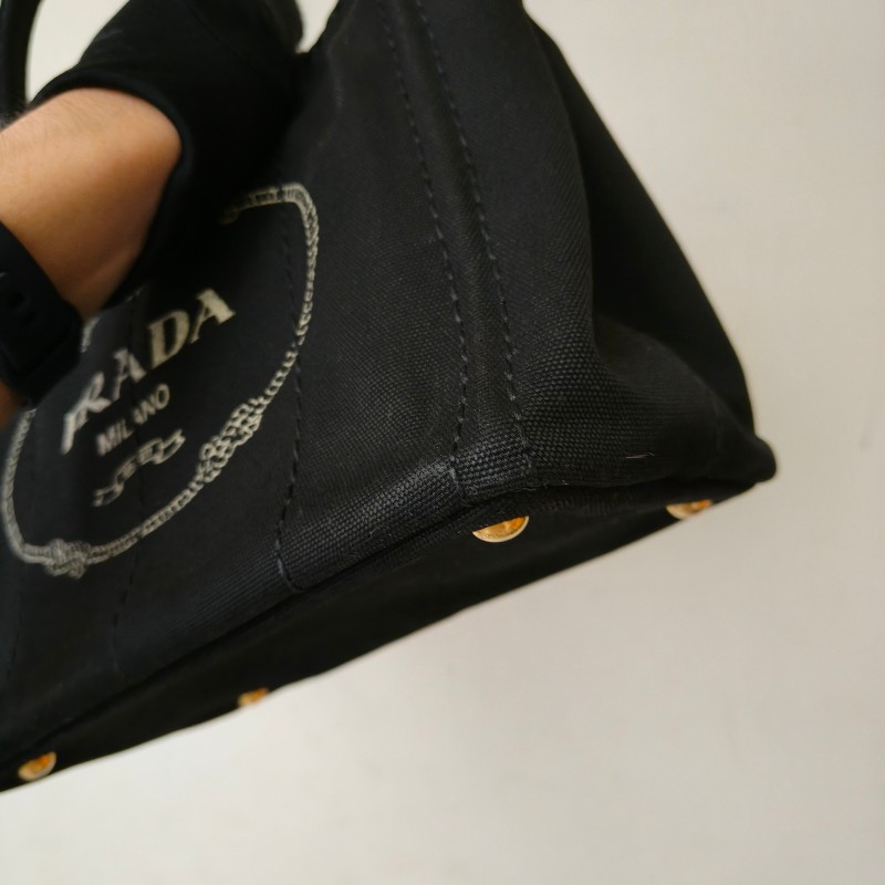 ‼️母親節狂降🫅‼️（原$17800）只到5/10⏰【8成新】㊣✨PRADA✨普拉達 黑灰色 牛仔布 兩用 手提包 肩背包 斜背包 /二手包/二手精品🌳二手樹屋🌳-8