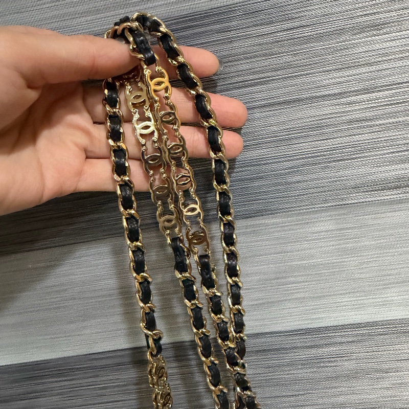 Chanel黑金荔枝皮小煙盒包-6