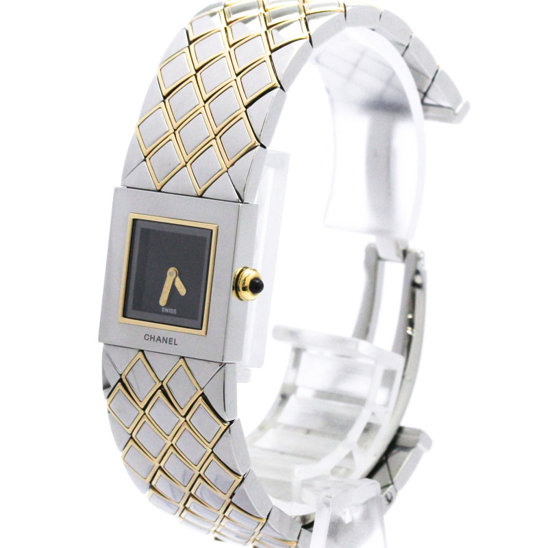 香奈兒 Matelasse 18K 金精鋼石英女士腕錶 H0475 拋光-1