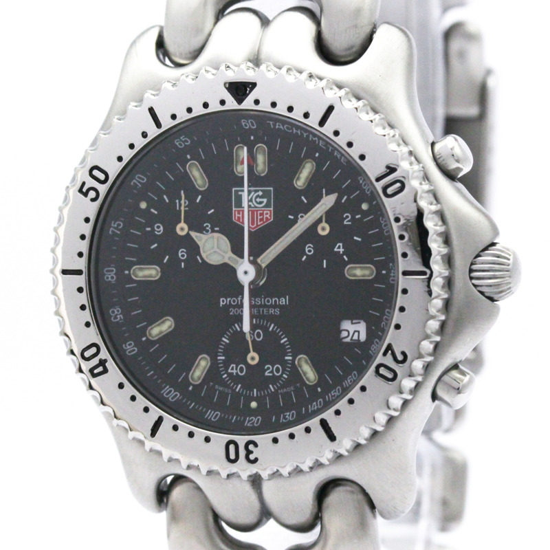 TAG HEUER 豪雅 Sel Chronograph 200米精鋼石英男錶 CG1110 拋光-0