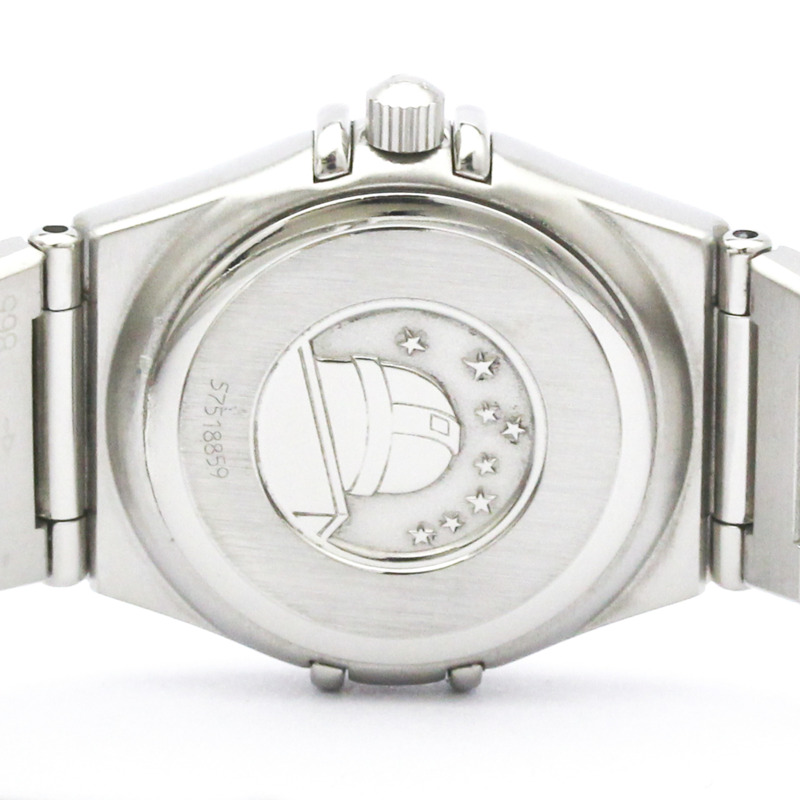 歐米茄星座系列鑽石珍珠母貝錶盤石英精鋼女士腕錶 1567.86 拋光-5