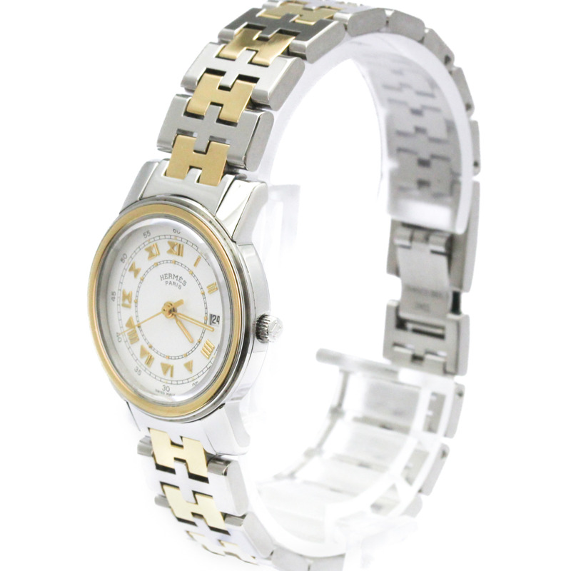 愛馬仕 Carrick 鍍金鋼石英女士腕錶 CA1.220 拋光-1