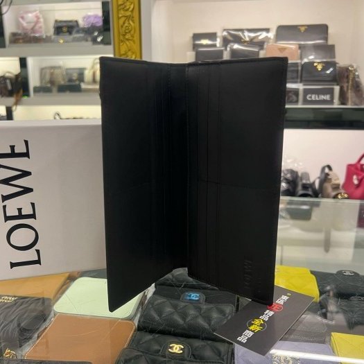 東區正精品㊣LOEWE PUZZLE C510978X07 全新黑色牛皮拼接全皮對開16卡銀釦拉鍊零錢袋長夾皮夾 RZ6402-1