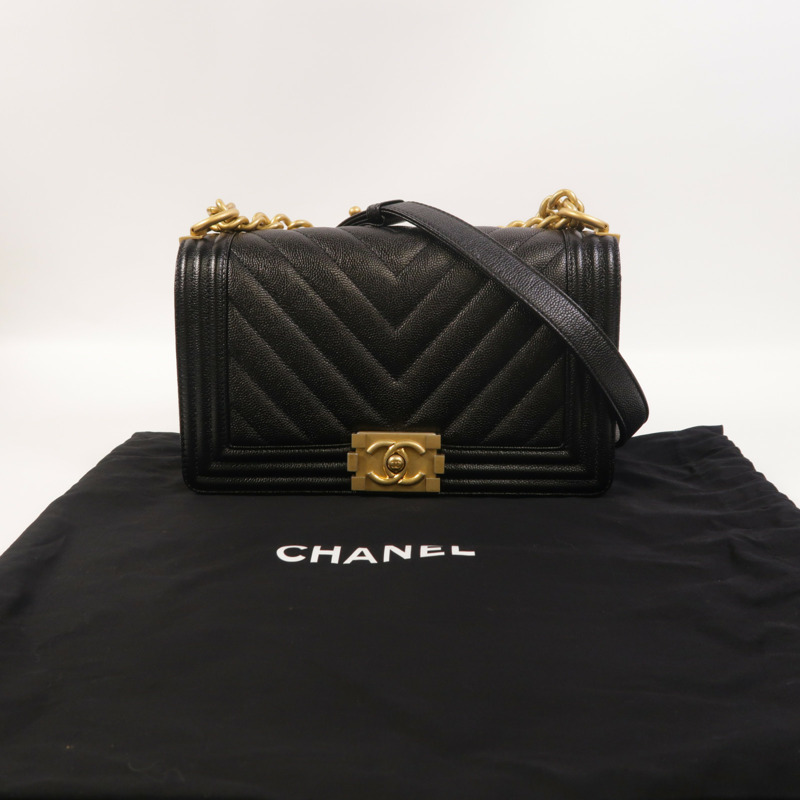 CHANEL 牛皮皮革Boy 25鏈帶肩背袋-8