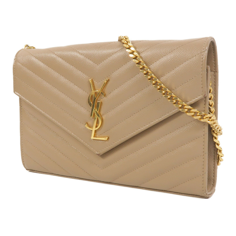 SAINT LAURENT 牛皮皮革Cassandre Envelope鏈帶肩背袋-2