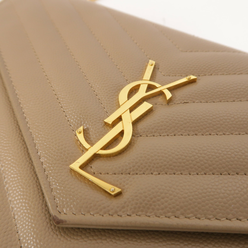 SAINT LAURENT 牛皮皮革Cassandre Envelope鏈帶肩背袋-9