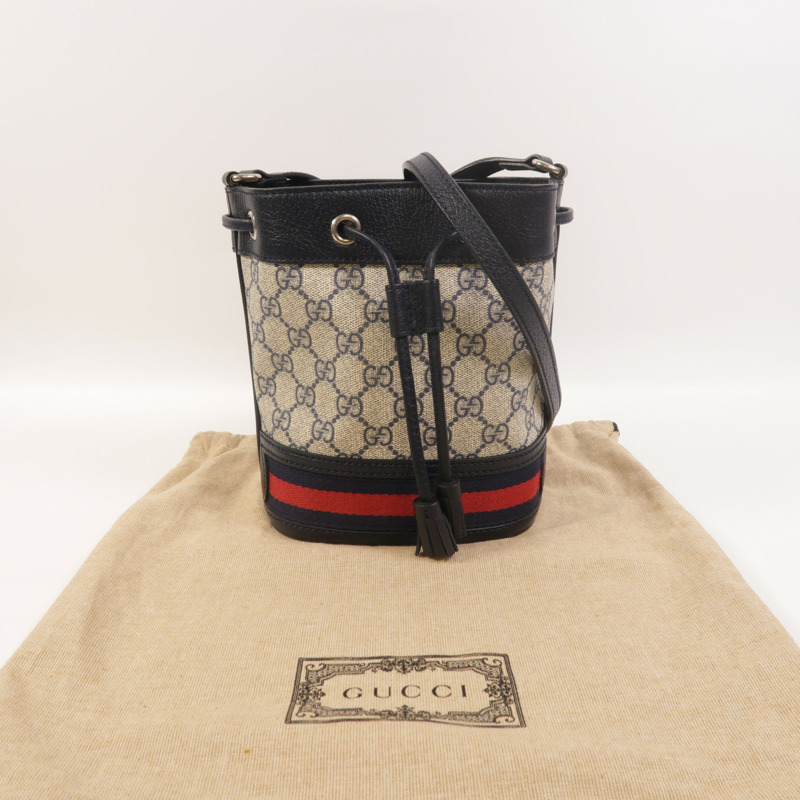 GUCCI 塗層帆布Ophidia GG Mini Bucket肩背袋-8