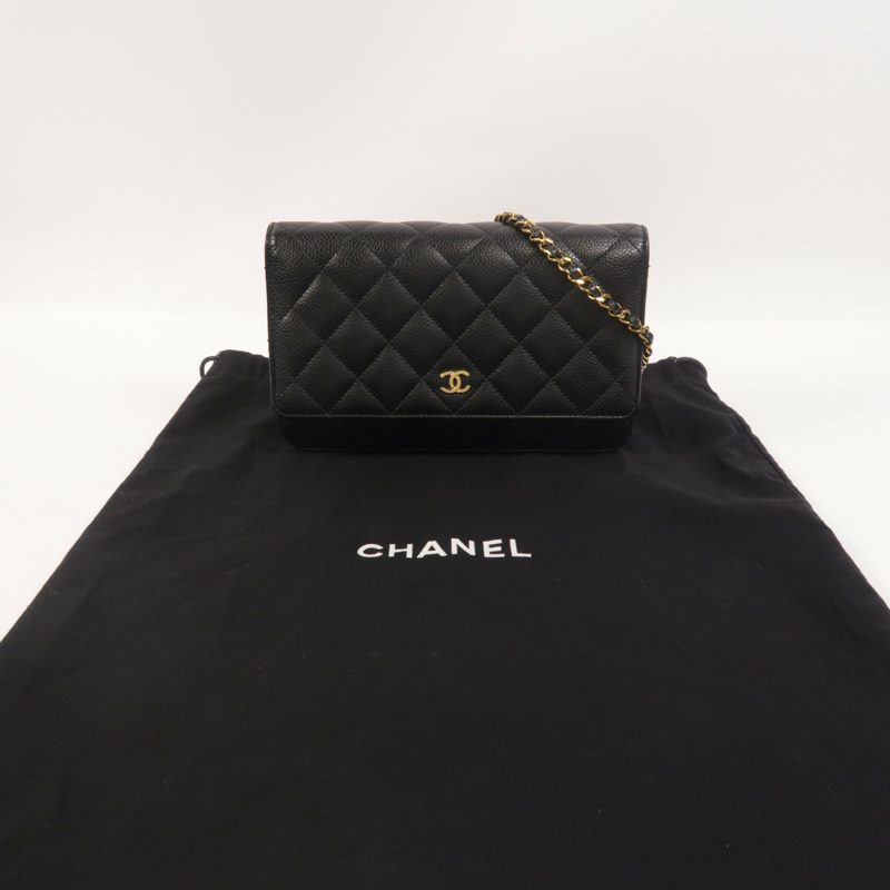 CHANEL 牛皮皮革WOC Wallet On Chain鏈帶肩背袋-9