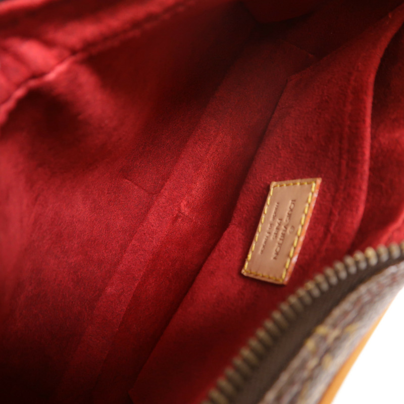 LOUIS VUITTON Monogram Pochette Croissant金扣肩背袋棕色-4