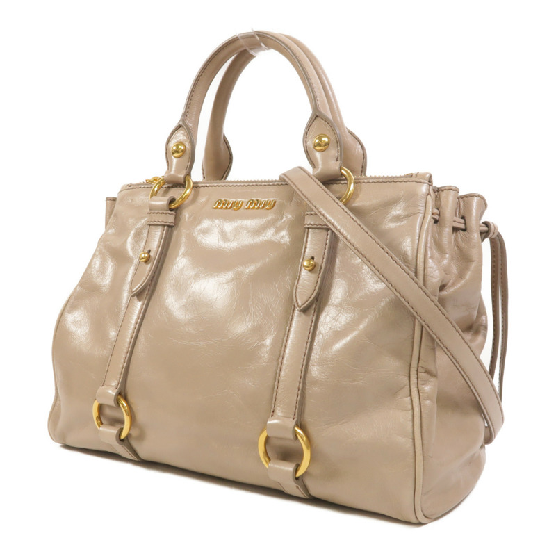 Miu Miu 牛皮皮革2 Way Shoulder手挽肩背兩用袋-2