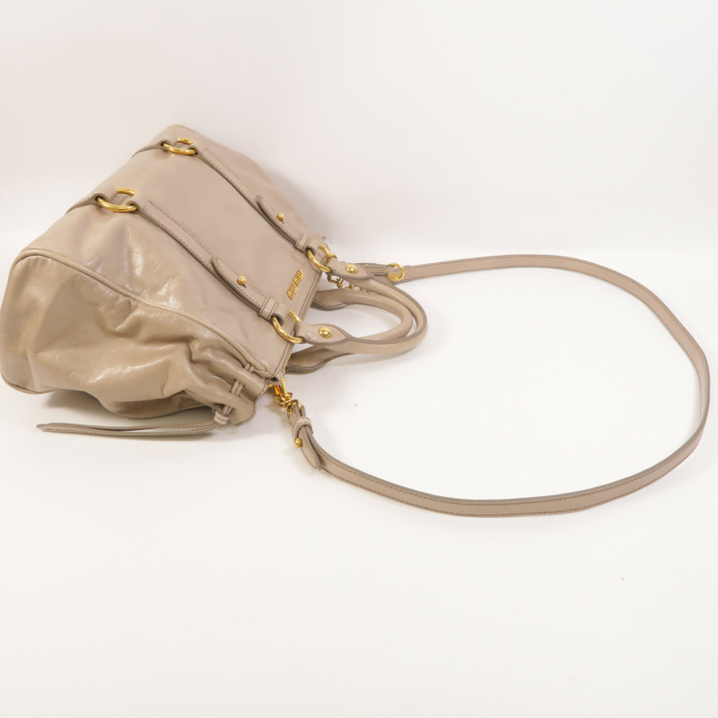 Miu Miu 牛皮皮革2 Way Shoulder手挽肩背兩用袋-8