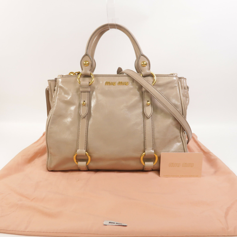 Miu Miu 牛皮皮革2 Way Shoulder手挽肩背兩用袋-9