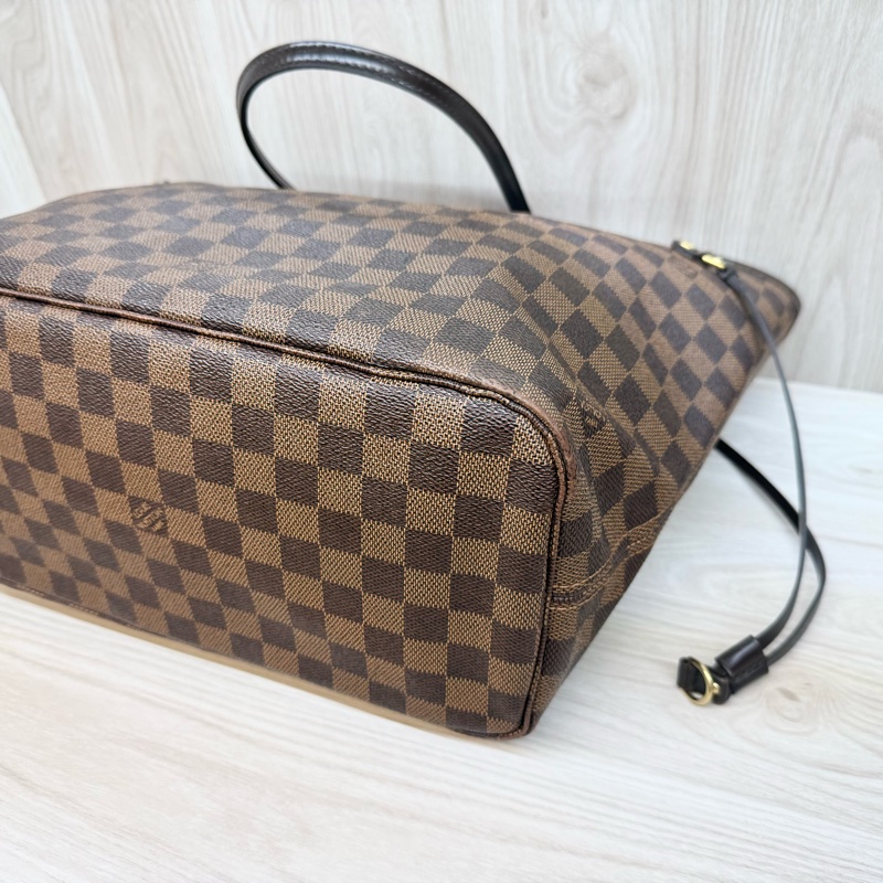 LV🤎棋盤格Neverfull MM托特包-9