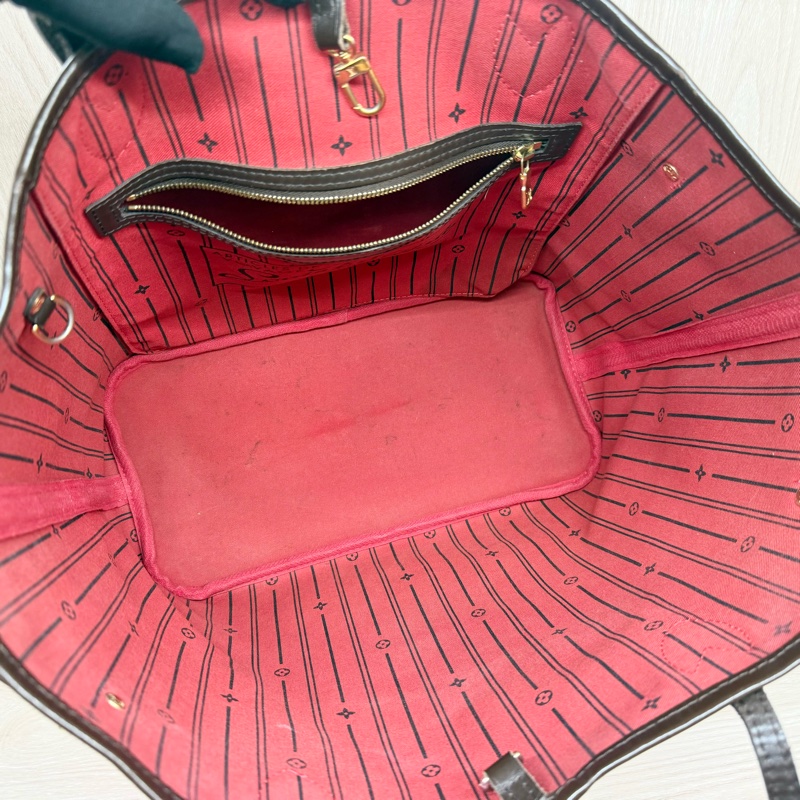 LV🤎棋盤格Neverfull MM托特包-13