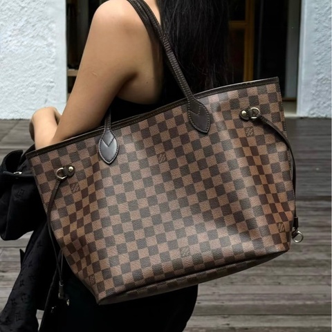 LV🤎棋盤格Neverfull MM托特包
