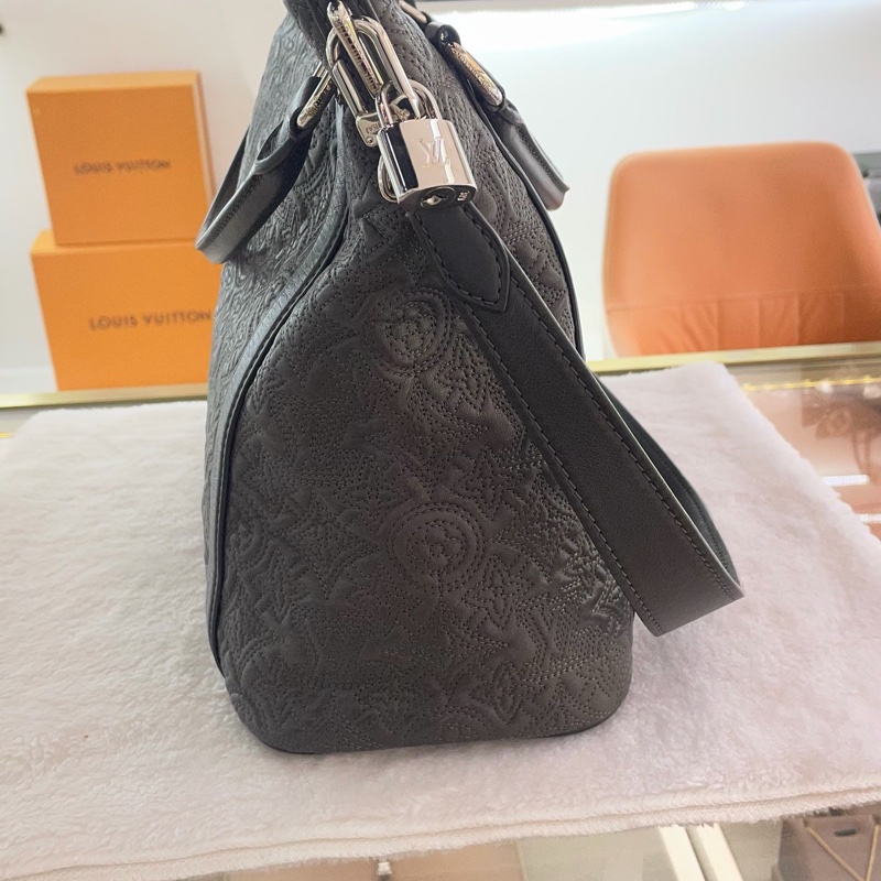 LV黑色壓花羊皮手提包 Anthea系列-3