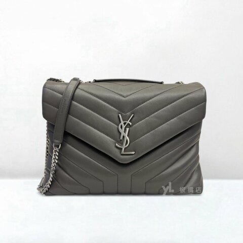 S5398-YSL 大號灰色牛皮LOULOU鍊條包