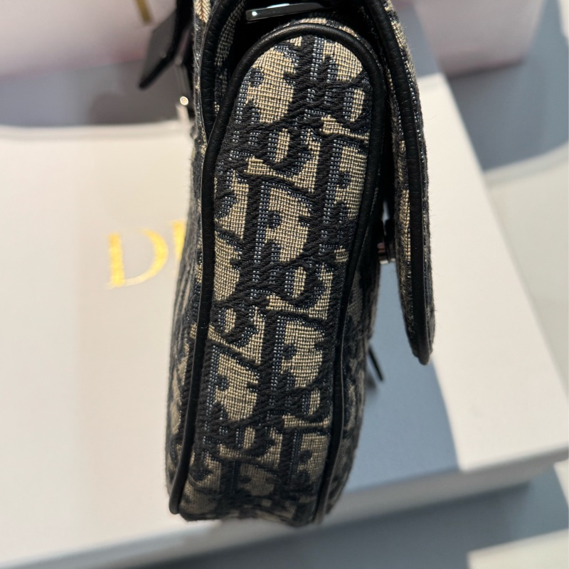 Dior 男款 Saddle 藍色 Oblique 老花胸包 馬鞍包 |香港專櫃購入|附購買證明 全配件-14