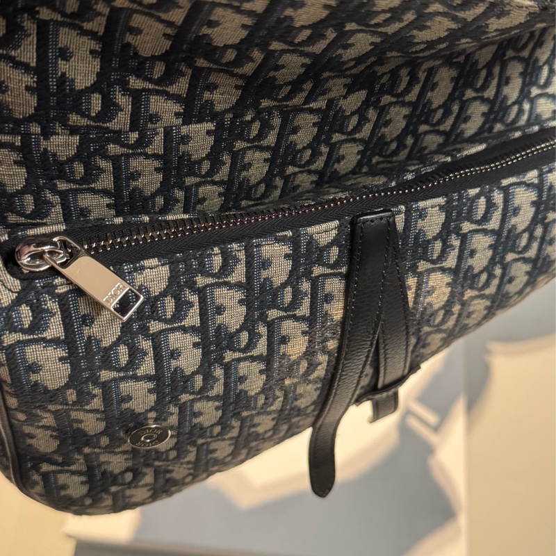 Dior 男款 Saddle 藍色 Oblique 老花胸包 馬鞍包 |香港專櫃購入|附購買證明 全配件-18