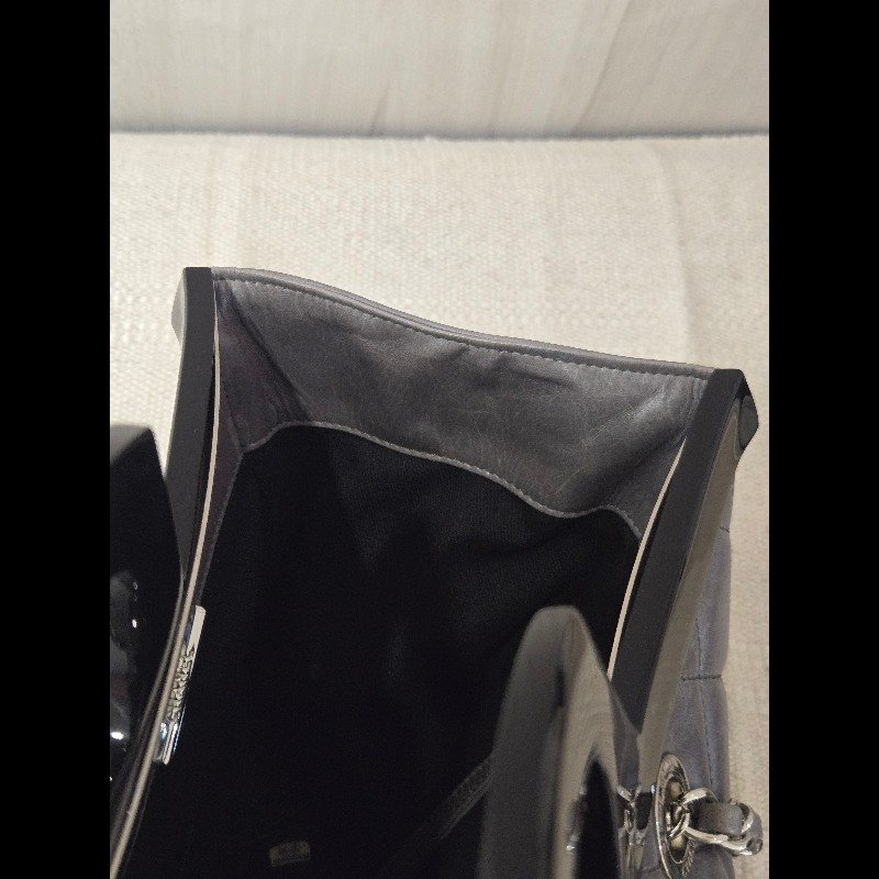 Chanel 香奈兒 秀款 灰色仿舊小牛皮 衣架包 手提肩背包-47