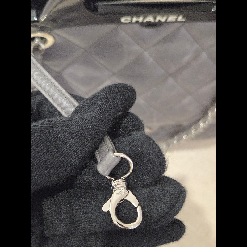 Chanel 香奈兒 秀款 灰色仿舊小牛皮 衣架包 手提肩背包-55