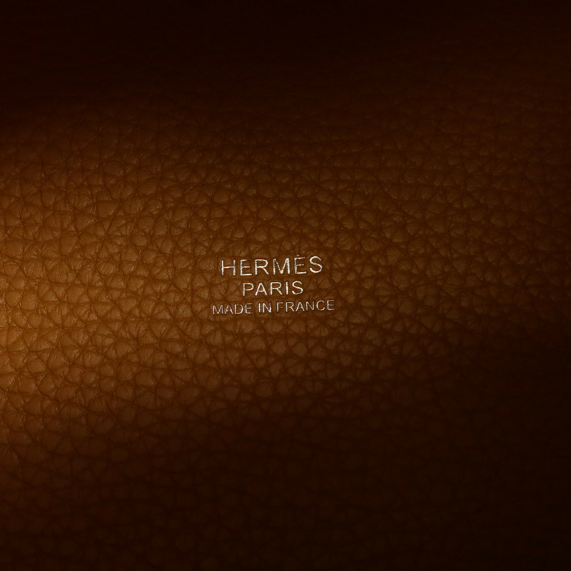 HERMES Clemence皮革Picotin PM手挽袋Rose Azalee/Sesame-5