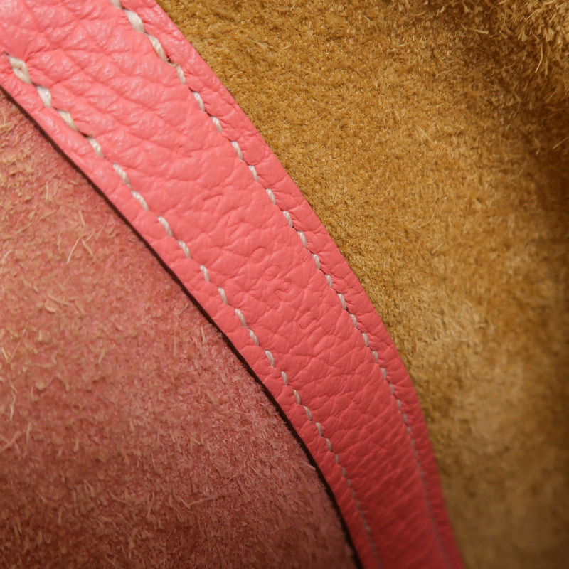 HERMES Clemence皮革Picotin PM手挽袋Rose Azalee/Sesame-6