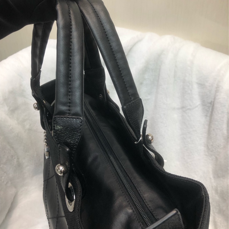 Chanel 黑色塗層帆布Tote XC487-8