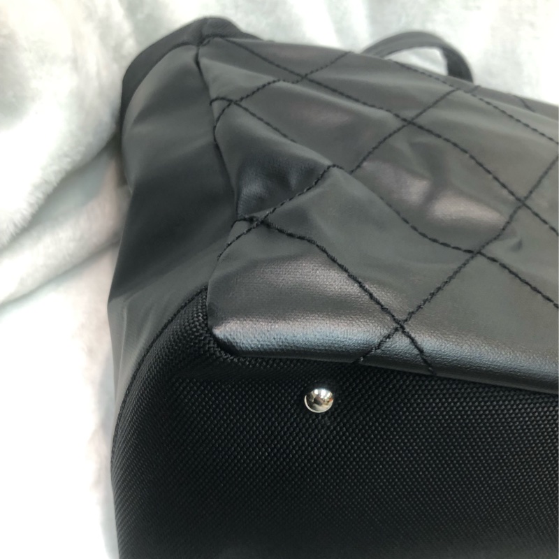 Chanel 黑色塗層帆布Tote XC487-11