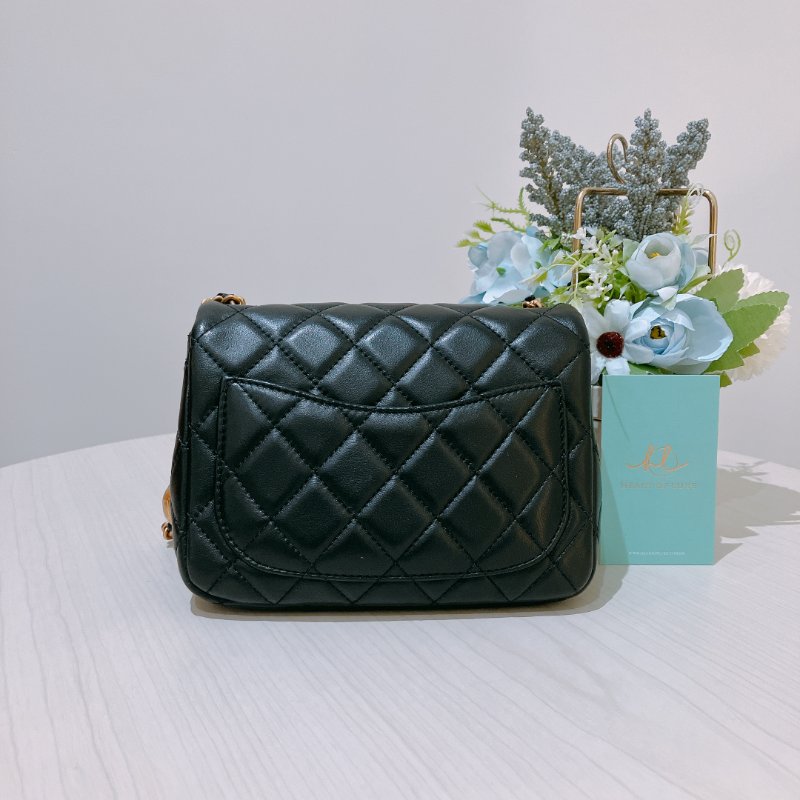 TK2042	Chanel 香奈兒迷你方胖子連金球包包 17cm Mini Square Flap Bag With Gold Ball Lambskin-1