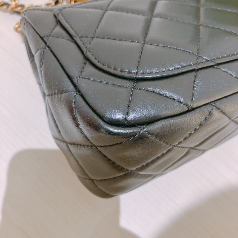 TK2042	Chanel 香奈兒迷你方胖子連金球包包 17cm Mini Square Flap Bag With Gold Ball Lambskin-8