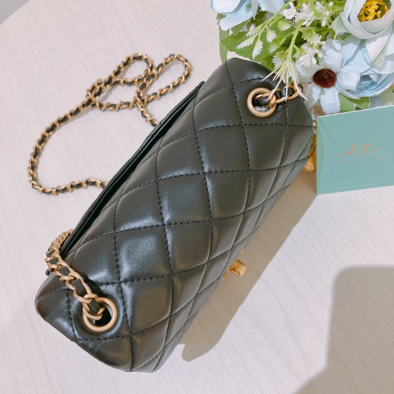TK2042	Chanel 香奈兒迷你方胖子連金球包包 17cm Mini Square Flap Bag With Gold Ball Lambskin-9