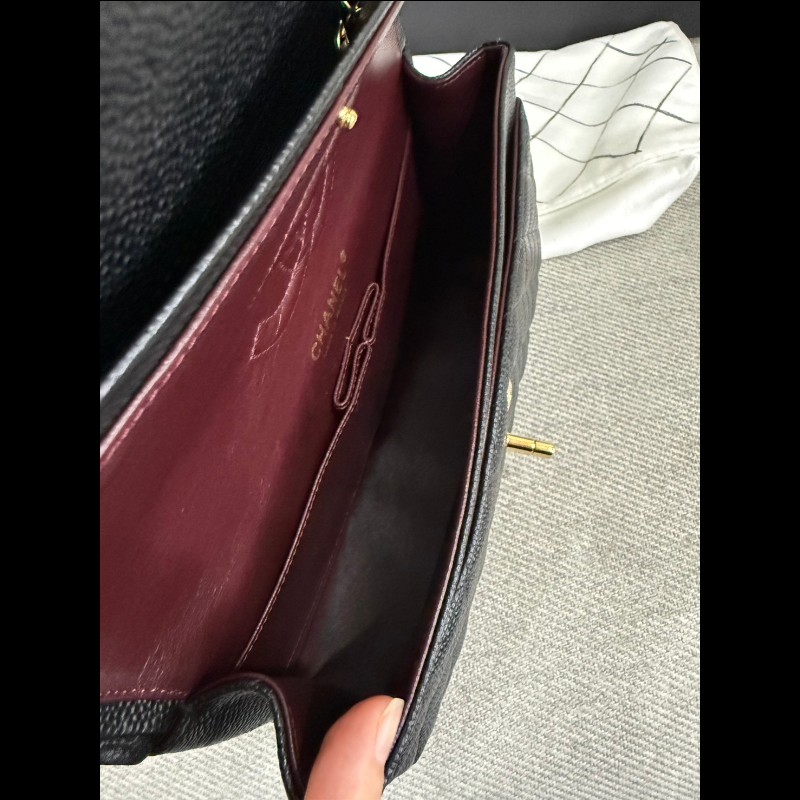 香奈兒經典cf25黑色荔枝金鏈-3
