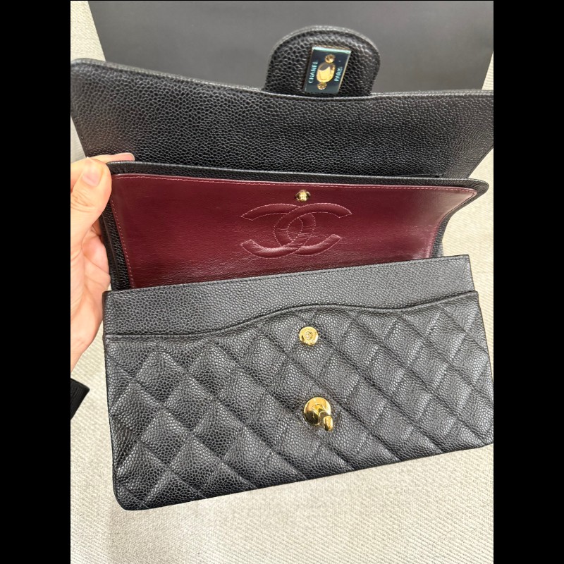 香奈兒經典cf25黑色荔枝金鏈-13