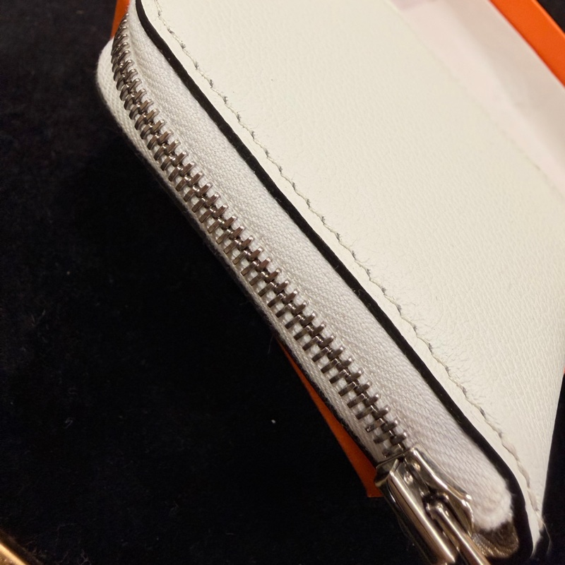 全新Hermes 白evercolor牛皮絲巾零錢包-10