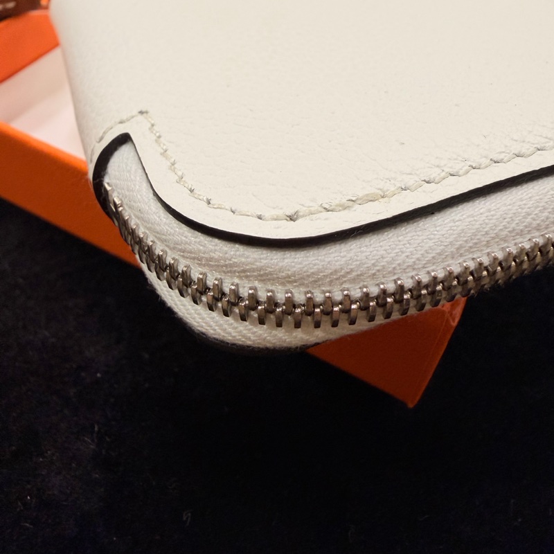全新Hermes 白evercolor牛皮絲巾零錢包-13
