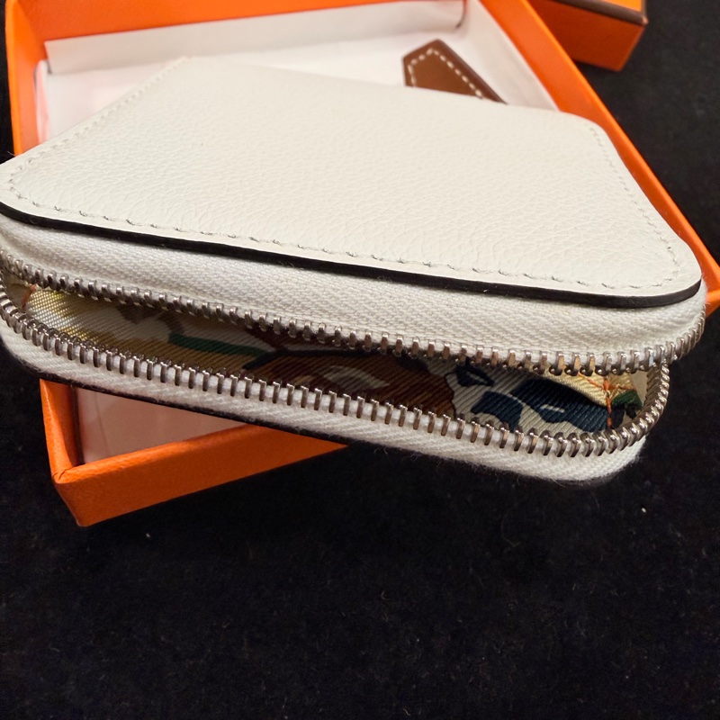 全新Hermes 白evercolor牛皮絲巾零錢包-18